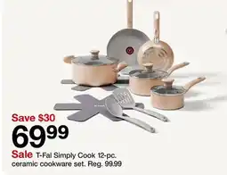 Target T-Fal Simply Cook 12-pc. ceramic cookware set offer