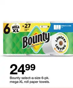 Target BOUNTY select-a-size 6-pk. mega-XL roll paper towels offer