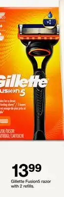 Target Gillette Fusion5 razor with 2 refills offer