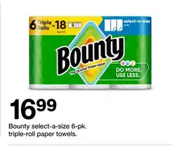 Target BOUNTY select-a-size 6-pk. triple-roll paper towels offer