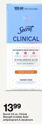 Target Secret 2.6-oz. Clinical Strength Invisible Solid Antiperspirant & Deodorant offer