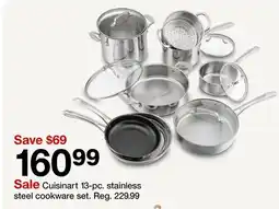 Target Cuisinart 13-pc. stainless steel cookware set offer