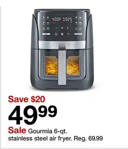Target Gourmia 6-qt. stainless steel air fryer offer