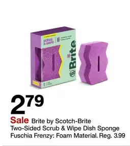 Target Brite by Scotch-Brite Two-Sided Scrub & Wipe Dish Sponge Fuschia Frenzy: Foam Material offer