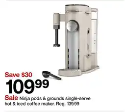 Target Ninja pods & grounds single-serve hot & iced coffee maker offer