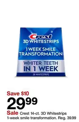 Target Crest 14-ct. 3D Whitestrips 1-week smile transformation offer