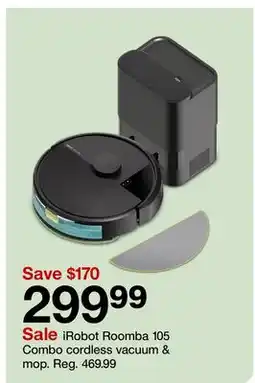 Target iRobot Roomba 105 Combo cordless vacuum & mop offer