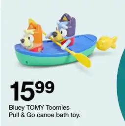 Target Bluey TOMY Toomies Pull & Go canoe bath toy offer