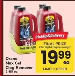 Safeway Drano Max Gel Clog Remover offer