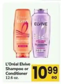 Safeway L' Oréal Elvive Shampoo or Conditioner offer