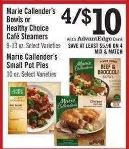 Price Chopper Marie Callender's Bowls or Healthy Choice Café Steamers offer
