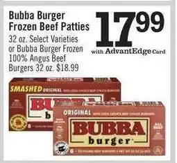 Price Chopper Bubba Burger Frozen Beef Patties offer