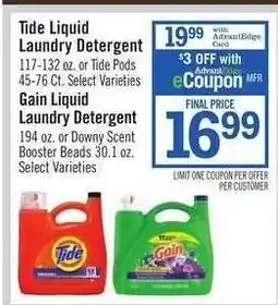 Price Chopper Gain Liquid Laundry Detergent offer