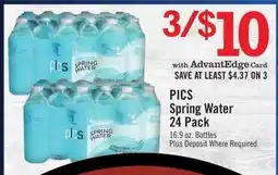 Price Chopper PICS Spring Water 24 Pack offer