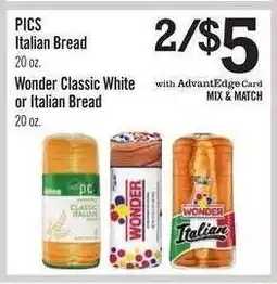 Price Chopper Wonder Classic White or Italian Bread offer