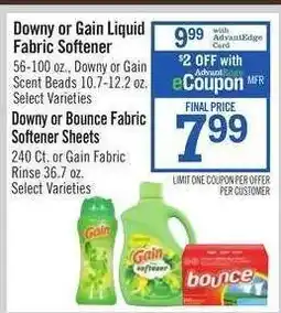 Price Chopper Downy or Gain Liquid Fabric Softener offer