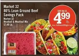 Price Chopper Market 32 80% Lean Ground Beef Savings Pack offer