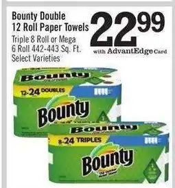 Price Chopper Bounty Double 12 Roll Paper Towels offer