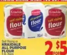 Bravo Supermarkets Self rising or krasdale all purpose flour offer