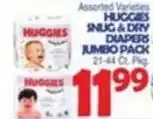 Bravo Supermarkets Huggies snug & dry diapers jumbo pack offer