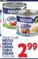 Bravo Supermarkets Regular or light nestle media crema table cream offer