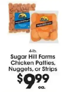 Price Rite Sugar hill farms chicken patties, nuggets, or strips offer