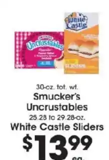 Price Rite Smucker's Uncrustables ,White Castle Sliders offer