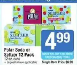 Shaw's Polar Soda or Seltzer 12 Pack cans offer