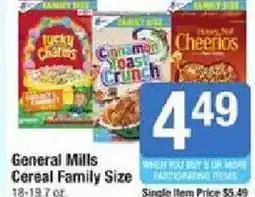 Shaw's General Mills Cereal Family Size offer