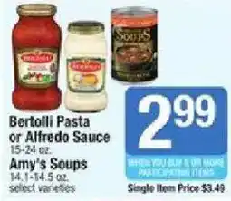 Shaw's Bertolli Pasta or Alfredo Sauce offer