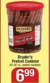 Shaw's Snyder's Pretzel Canister offer