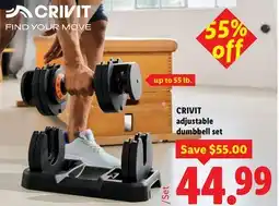 Lidl CRIVIT adjustable dumbbell set offer
