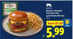 Lidl Butcher's Specialty fresh grass-fed ground beef, 93% lean offer