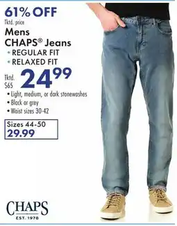 Boscov's Mens CHAPS Jeans offer