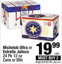 Super King Markets Michelob Ultra or Estrella Jalisco offer