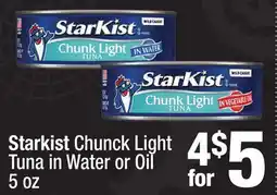 Super King Markets Starkist Chunk Light Tuna in Water or Oil offer