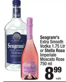 Super King Markets Seagram's Extra Smooth Vodka 1.75 Ltr or Stella Rosa Imperiale Moscato Rose offer