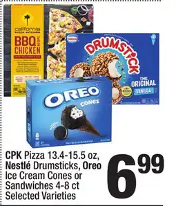 Super King Markets CPK Pizza 13.4-15.5 oz, Nestlé Drumsticks, Oreo Ice Cream Cones or Sandwiches 4-8 ct offer