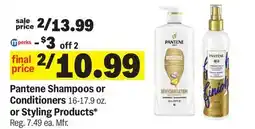 Meijer Pantene Shampoos or Conditioners 16-17.9 oz. or Styling Products offer