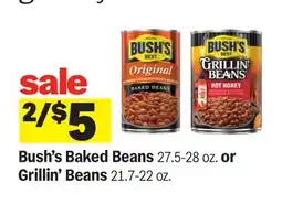 Meijer Bush's Baked Beans 27.5-28 oz. or Grillin' Beans 21.7-22 oz offer