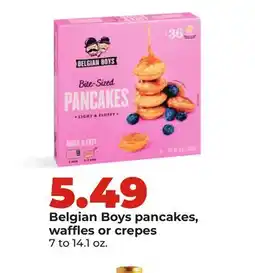 Hy-Vee Belgian Boys pancakes, waffles or crepes offer