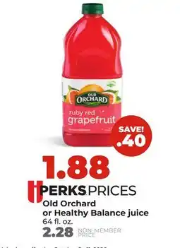 Hy-Vee Old Orchard or Healthy Balance juice offer