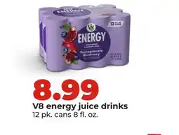 Hy-Vee V8 energy juice drinks offer