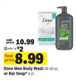 Meijer Dove Men Body Wash or Bar Soap offer