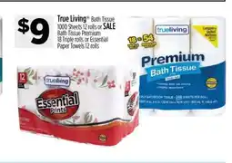 Dollar General True Living Bath Tissue offer