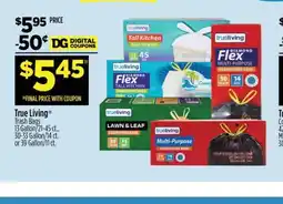 Dollar General True Living Trash Bags offer