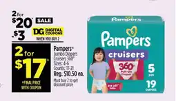 Dollar General Pampers Cruisers offer