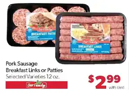 Family Fresh Market Our Family pork sausage breakfast links or patties offer