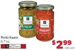 Family Fresh Market Finest Reserve Pesto Sauce offer