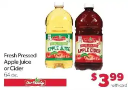 Family Fresh Market Our Family Fresh Pressed Apple Juice or Cider offer